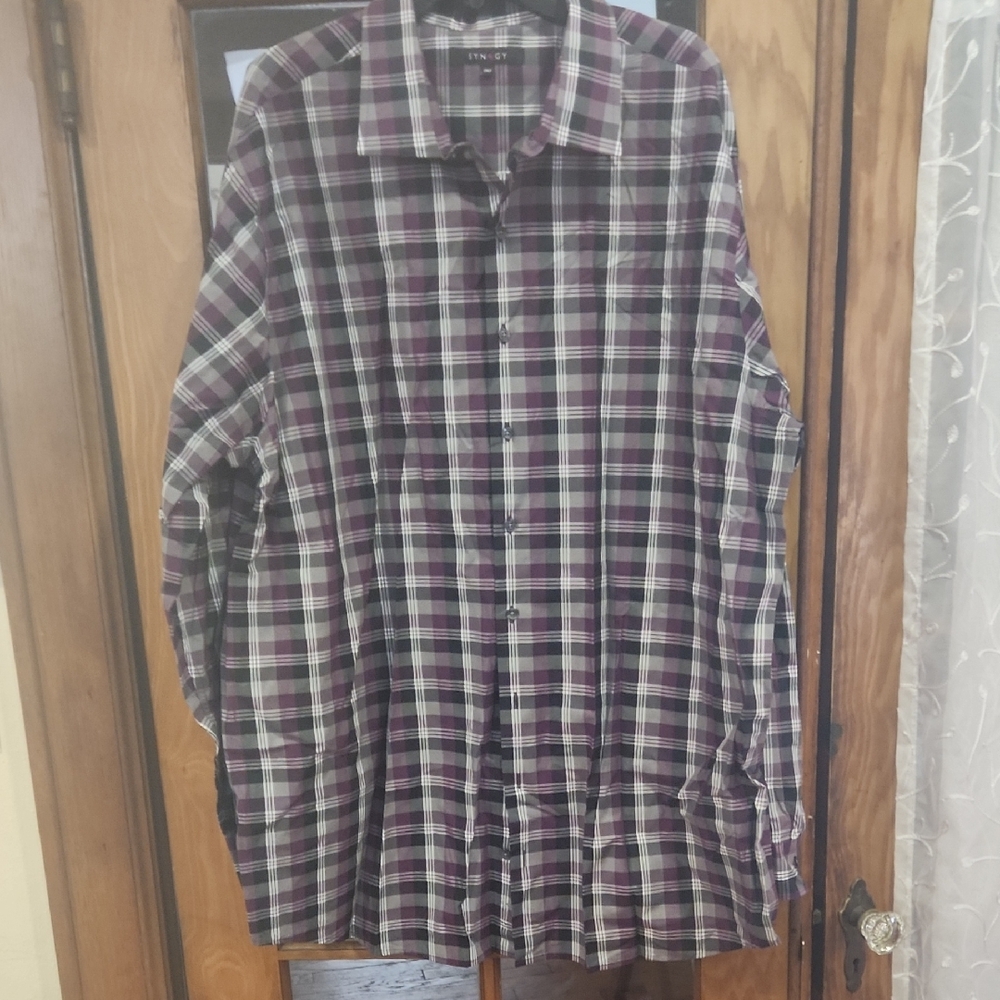 Plaid Button Down Dress Shirt From Synrgy